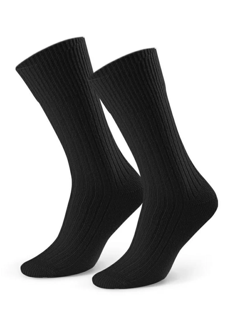 Sosete lana raiate de femei  S093, Negru