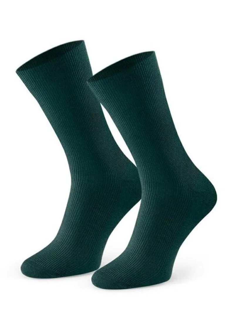 Sosete fara presiune raiate  S018, Verde inchis