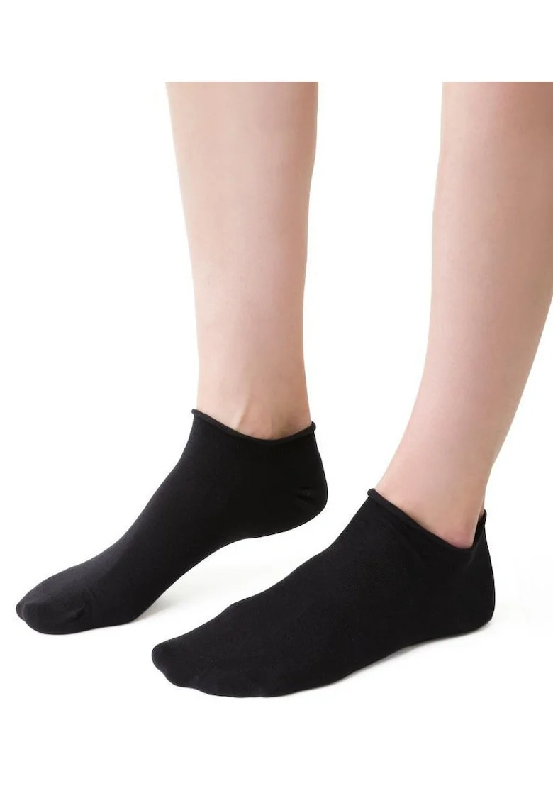 Sosete bumbac scurte fara presiune  S041, Negru