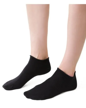 Sosete bumbac scurte fara presiune  S041, Negru