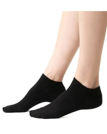 Sosete scurte raiate bumbac  S137, Negru