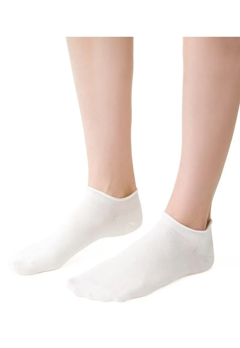 Sosete bumbac scurte fara presiune  S041, Ecru