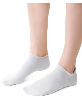Sosete bumbac scurte fara presiune  S041, Gri deschis