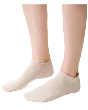 Sosete bumbac scurte fara presiune  S041, Bej deschis