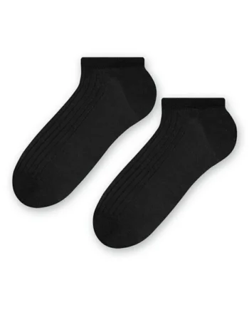Sosete bumbac 100% scurte raiate  S042, Negru