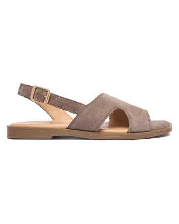 Sandale dama  piele intoarsa, bej, Bej