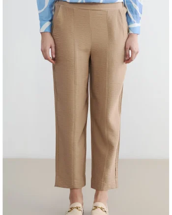 Pantaloni relaxed-fit cu buzunare laterale, Maro camel