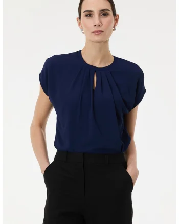 Bluza cu detaliu cu decupaj, Bleumarin