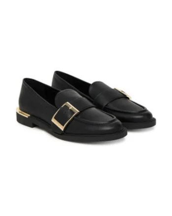 Pantofi dama,  piele ecologica, auriu/negru