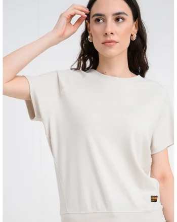 Tricou din bumbac organic cu maneci raglan, Ecru