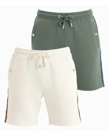 Set pantaloni scurti barbati sportivi cu elastic si buzunare, 2 piese, Multicolor