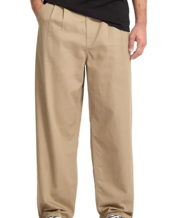 Pantaloni relaxed fit din bumbac Baggos Pleat
