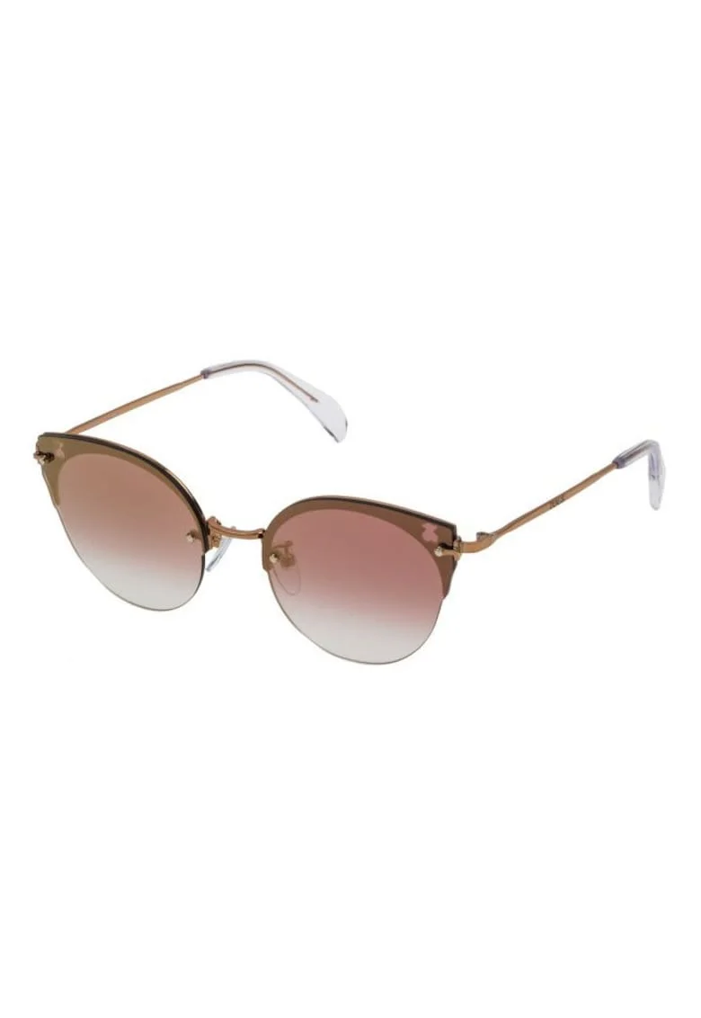 Ochelari de soare cat-eye cu rama metalica, Auriu