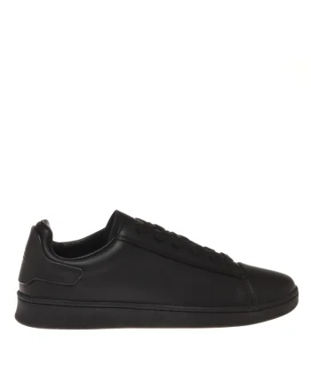 Pantofi sport unisex de piele cu model uni, Negru