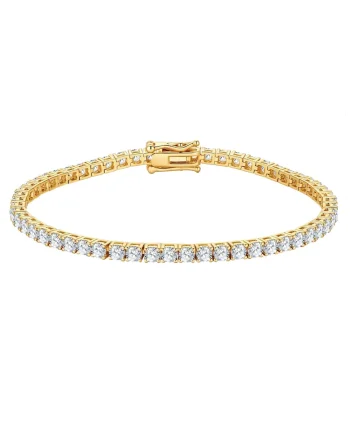 Bratara placata cu aur de 14K si decorata cu zirconia, Auriu