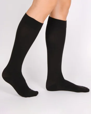 Sosete lana merinos lungi sub genunchi  S008, Negru