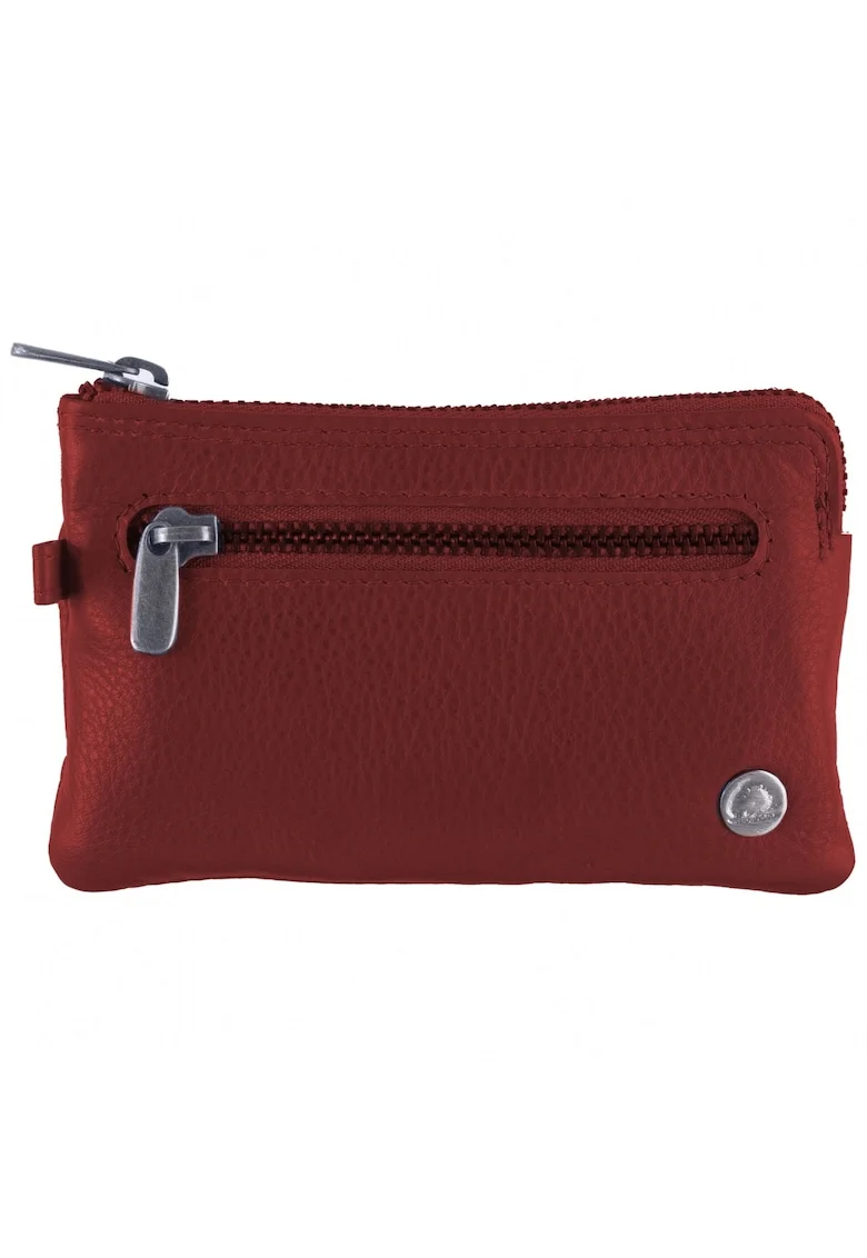 Portofel chei dama piele naturala 11.5 x 7.5 x 1 cm, Spongy Nappa,, Rosu