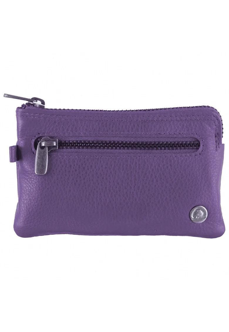 Portofel chei dama piele naturala 11.5 x 7.5 x 1 cm, Spongy Nappa,, Mov