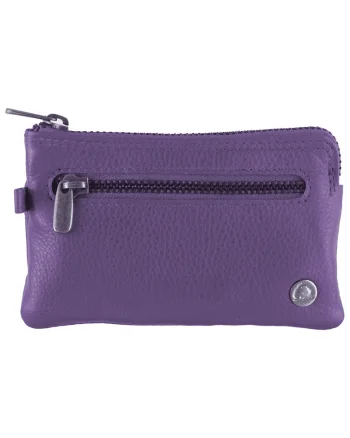 Portofel chei dama piele naturala 11.5 x 7.5 x 1 cm, Spongy Nappa,, Mov