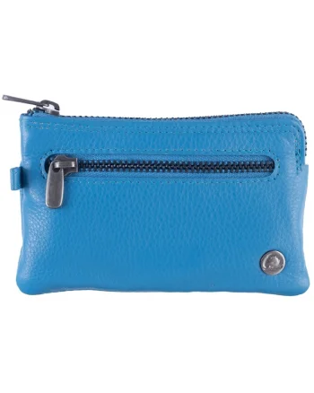 Portofel chei dama piele naturala 11.5 x 7.5 x 1 cm, Spongy Nappa,, Albastru