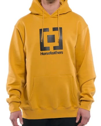 Hanorac casual cu buzunar frontal, Galben mustar