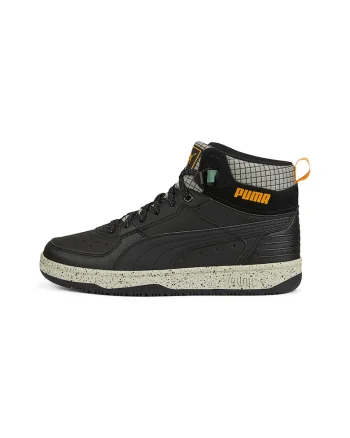 Pantofi sport mid-high cu garnituri de piele Rebound Rugged Open Road, Negru stins