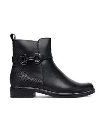 Botine,  piele naturala, negru, Negru