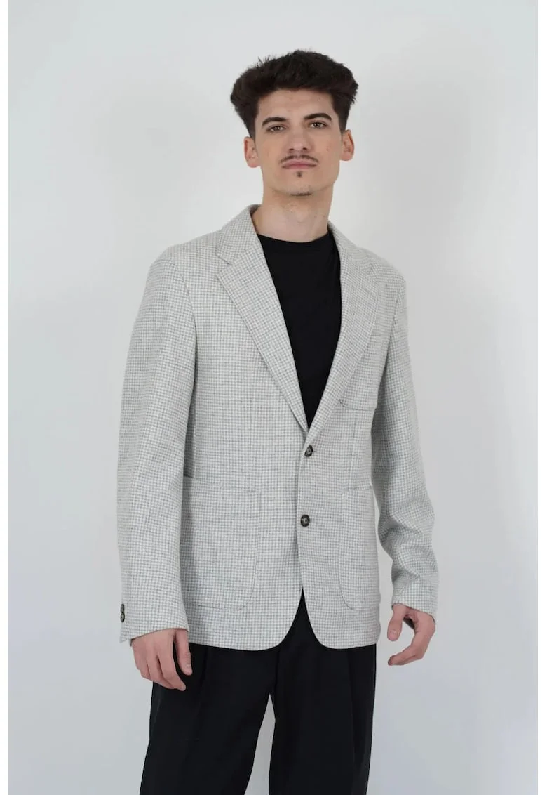 Sacou regular fit, texturat cu închidere la un singur rând de nasturi