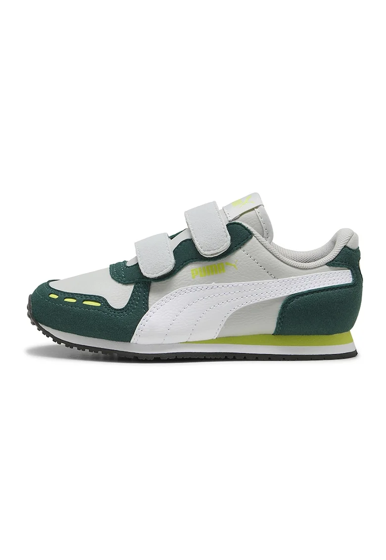 Pantofi sport Cabana Racer SL 20 de piele ecologica cu inchidere velcro, Gri deschis/Verde aquamarin/Verde lime