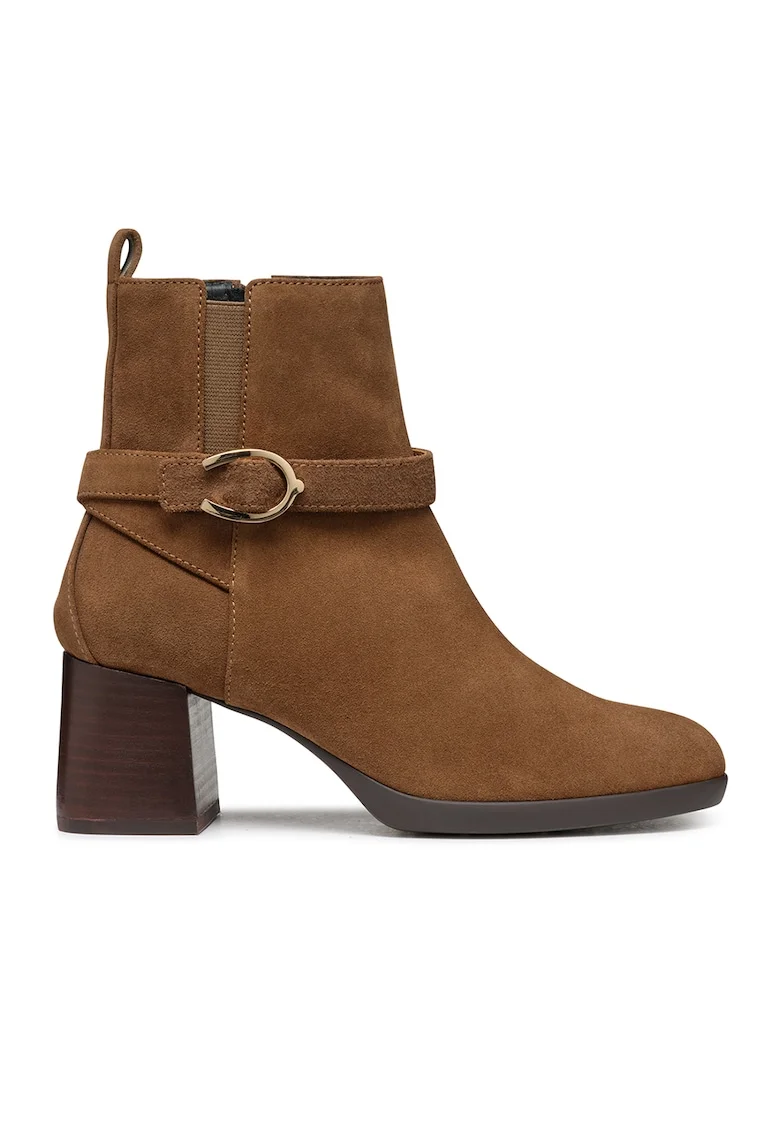 Botine de piele intoarsa, Caramel