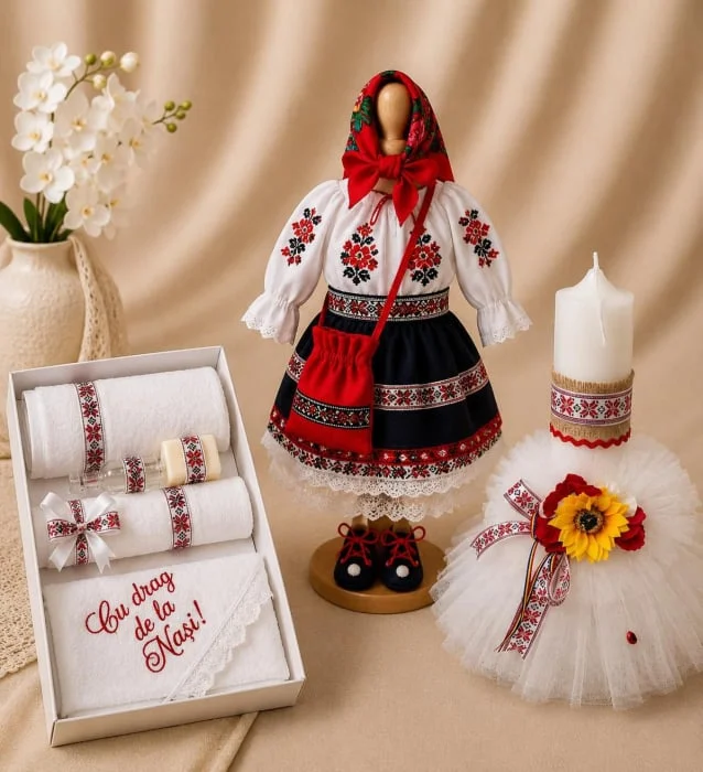 Set Traditional Botez - Costumas Trusou Lumanare Carmen 4