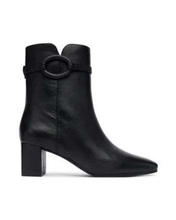Botine dama  piele naturala, negru