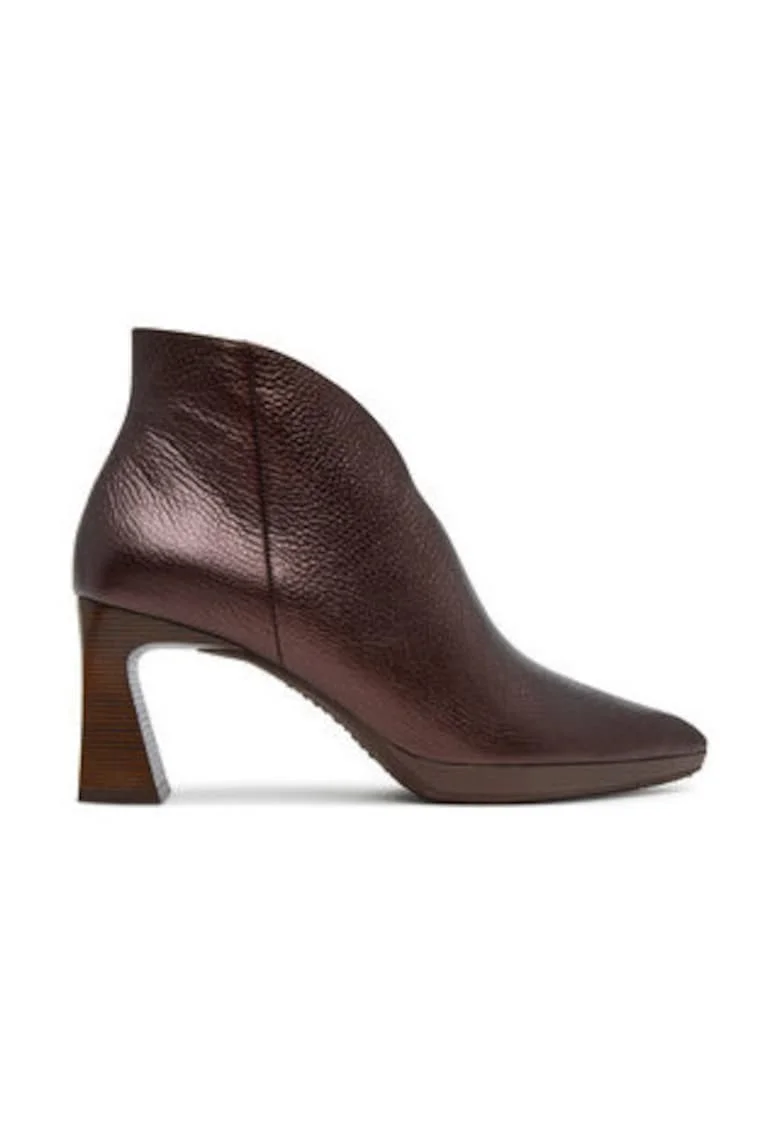 Botine dama pana la glezna,  305492838, piele naturala, maro,