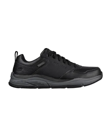Pantofi sport impermeabili de piele cu insertii de piele ecologica Bengao-Hombre, Negru/Gri inchis