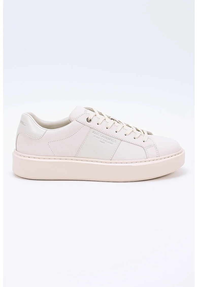 Pantofi sport din piele nabuc cu garnituri din piele Maxi, Alb fildes