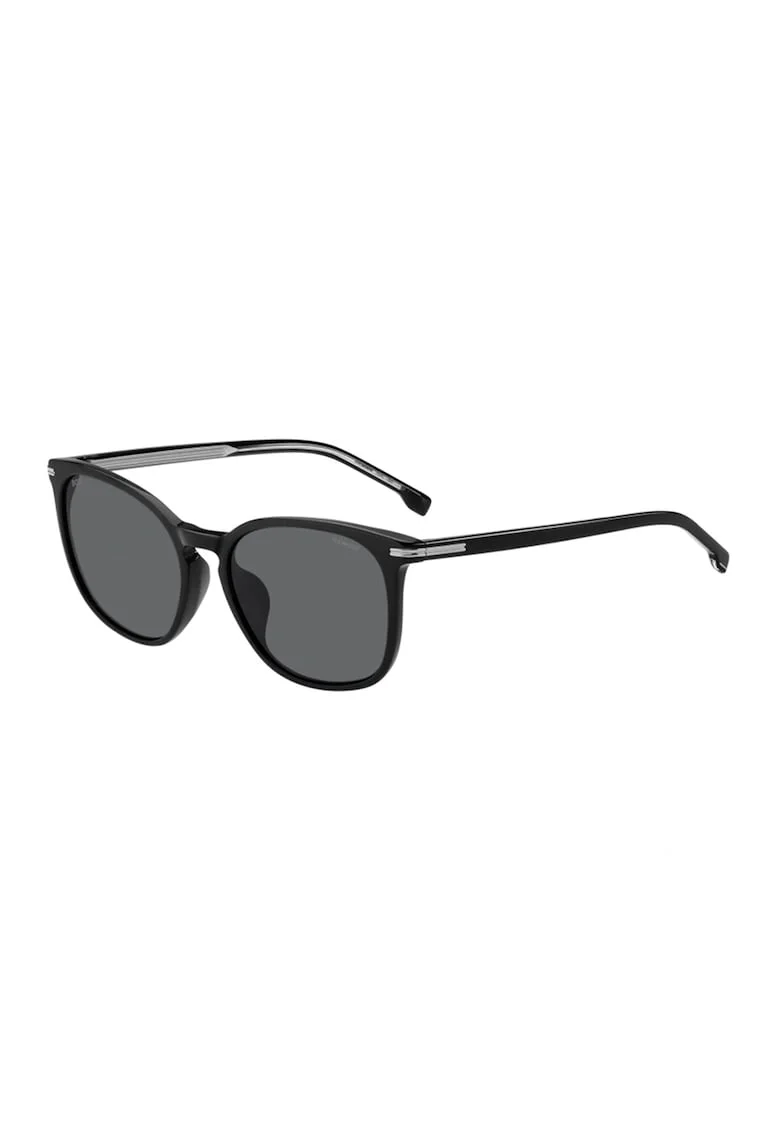 Ochelari de soare wayfarer cu lentile polarizate, Negru/Gri antracit