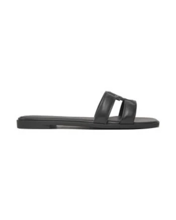 Slapi de dama,  305156525, piele naturala, negru,