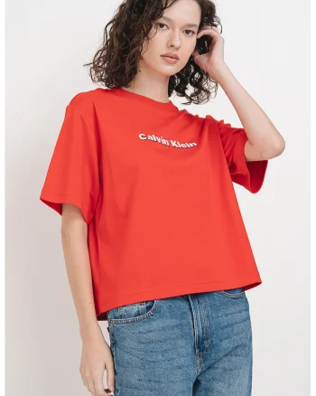 Tricou din bumbac cu broderie, Rosu