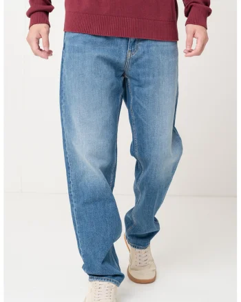 Blugi relaxed fit, Albastru melange