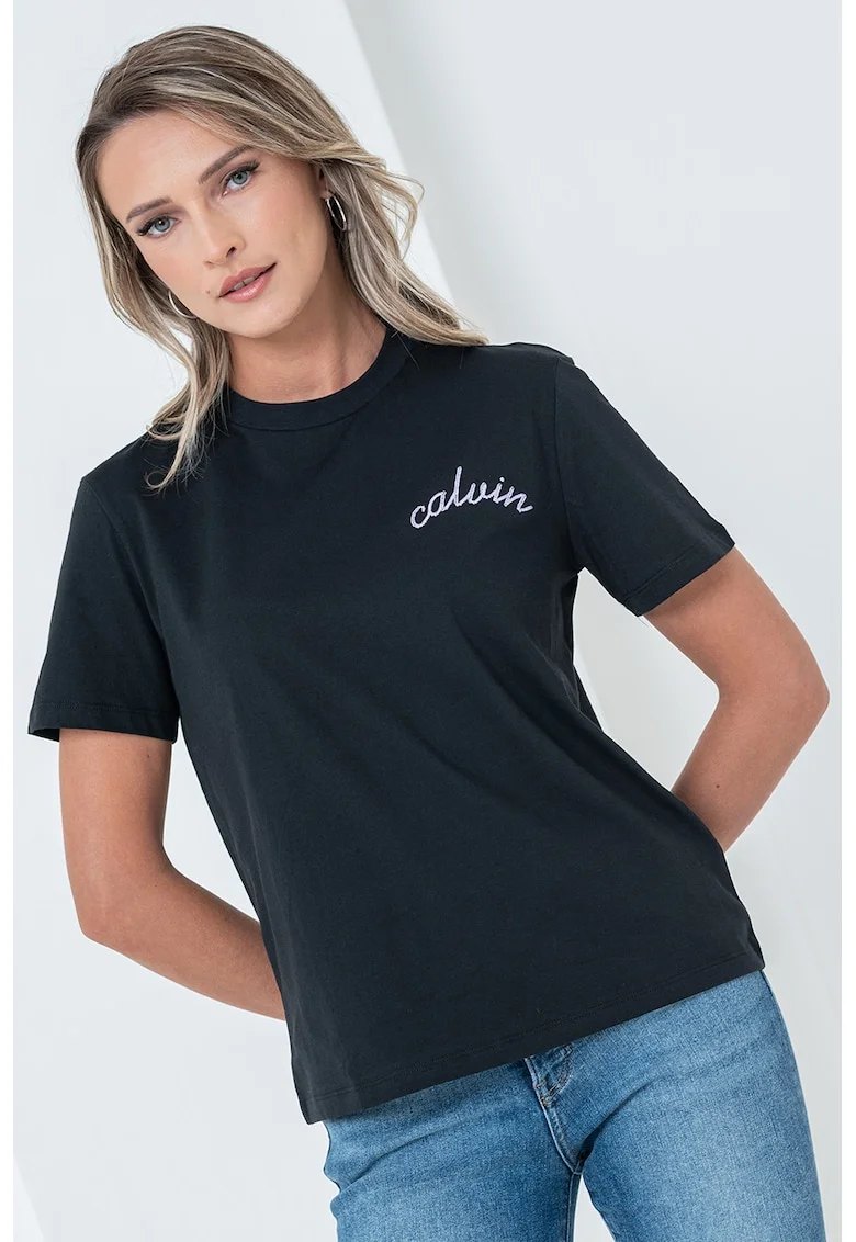 Tricou cu decolteu la baza gatului, Negru/Lila
