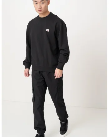 Bluza de trening lejera cu decolteu la baza gatului, Negru