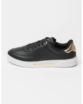 Pantofi sport din piele Essential Chic Court, Auriu/Negru/Alb murdar
