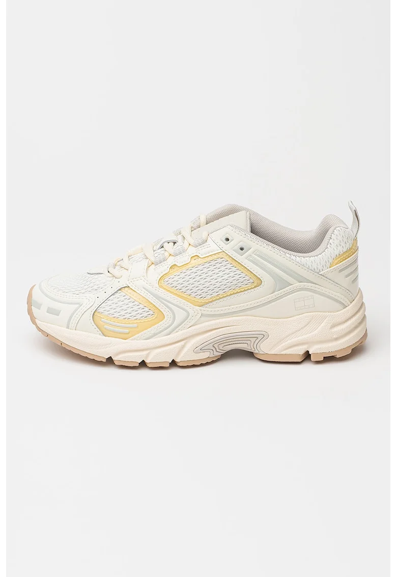 Pantofi sport low-cut Archive 97, Alb fildes/Gri deschis/Galben pal