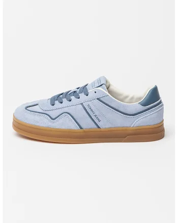 Pantofi sport low-cut din piele intoarsa The Greenwich, Albastru pastel/Caramel