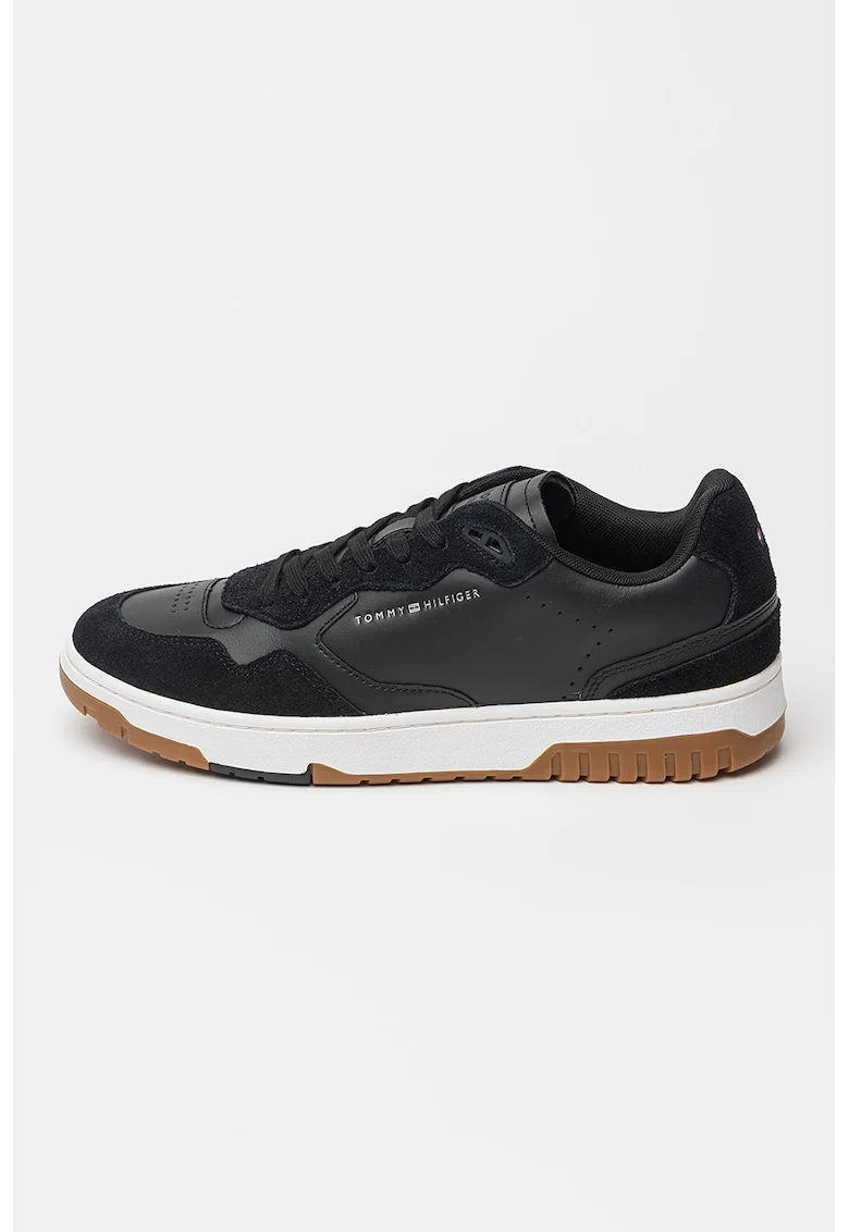 Pantofi sport din piele cu garnituri din piele intoarsa Better Mix, Negru/Alb optic/Caramel