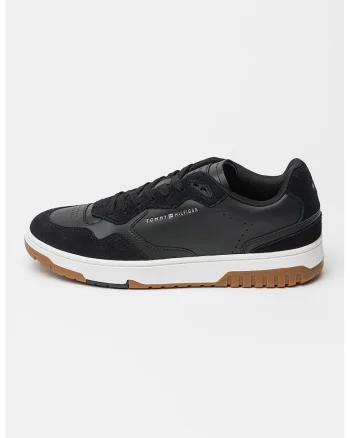 Pantofi sport din piele cu garnituri din piele intoarsa Better Mix, Negru/Alb optic/Caramel