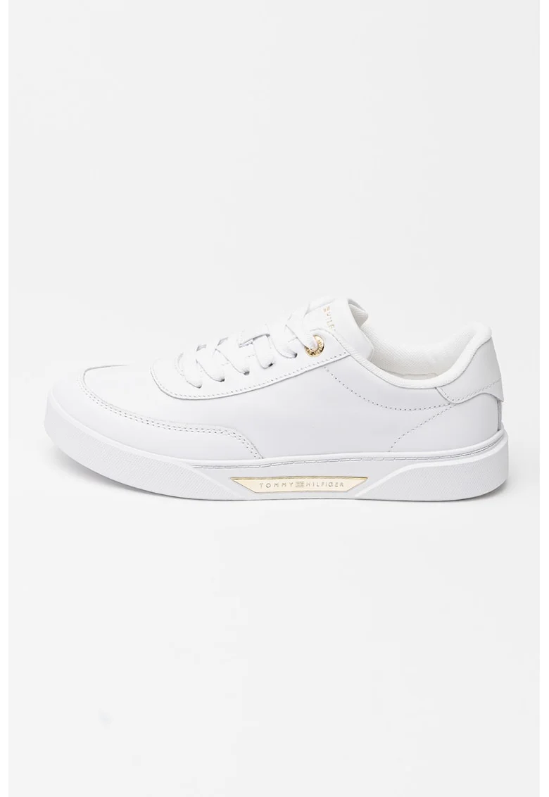 Pantofi sport din piele Essential Chic Court, Auriu/Alb optic