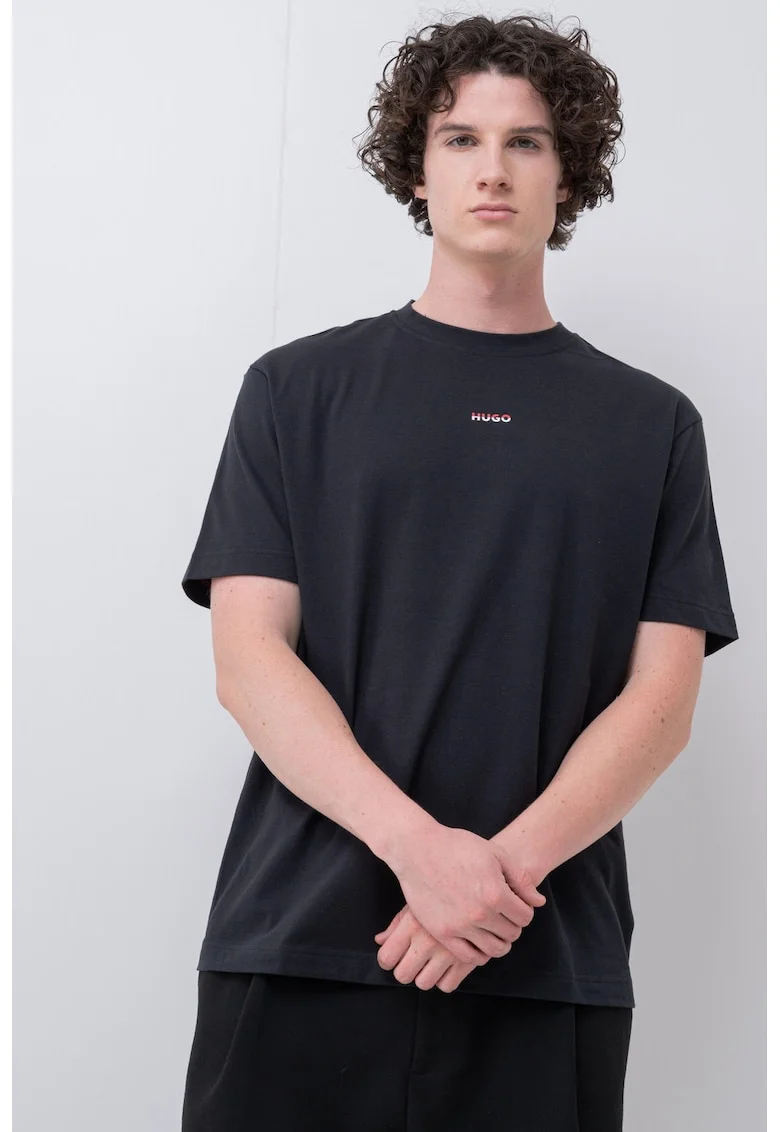 Tricou de pijama din bumbac, Negru