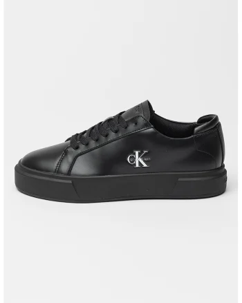 Pantofi sport din piele cu logo, Negru/Alb optic