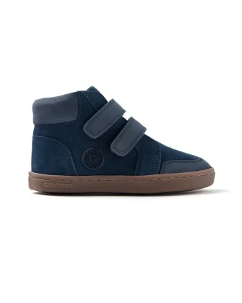 Ghete de piele intoarsa cu velcro, Bleumarin